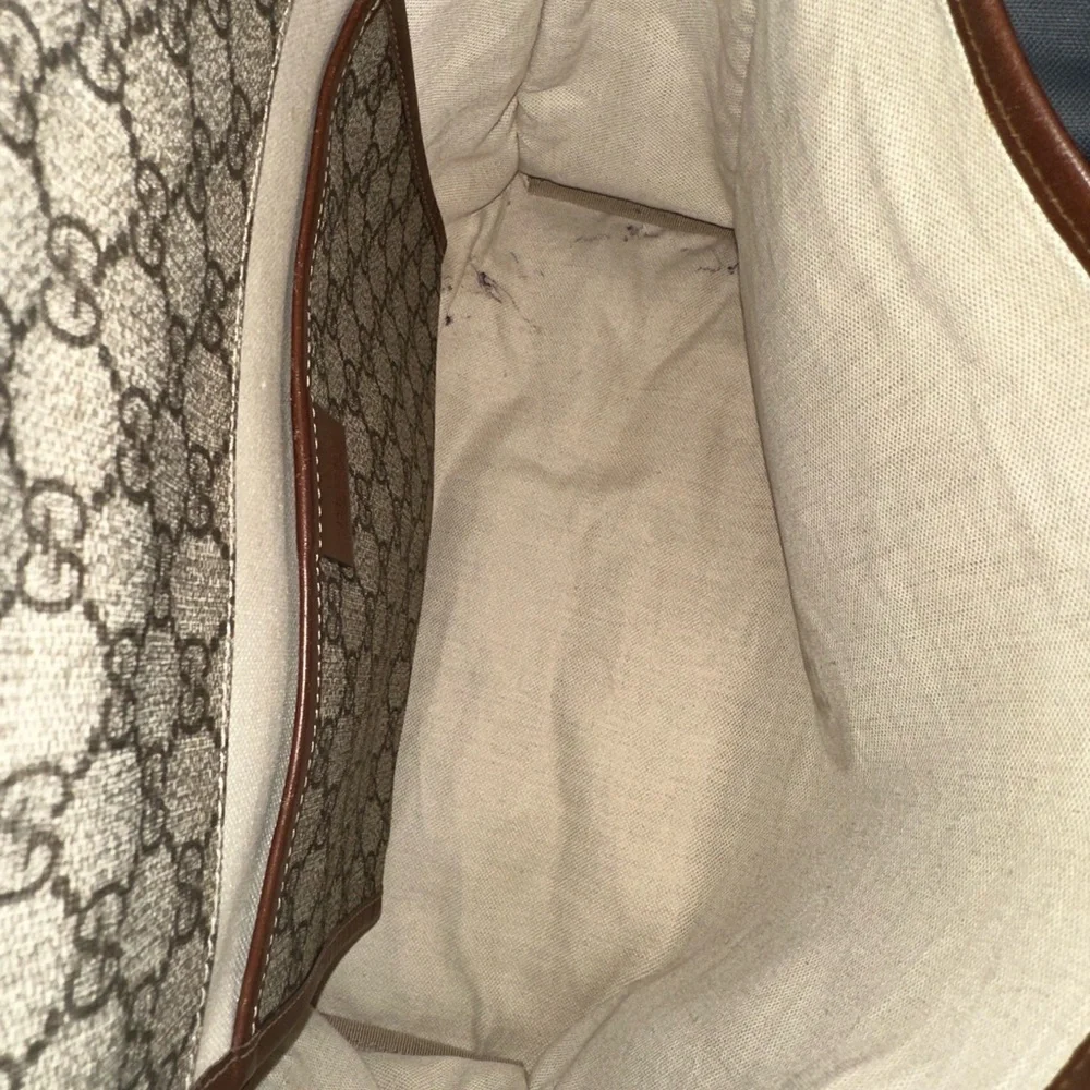 Gucci Beige and Brown Monogram Messenger Bag